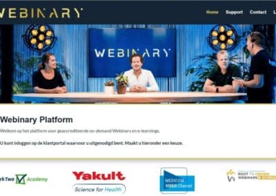 E-learning website wordpress webinary amersfoort screenshot van homepage